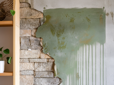 Quel type de peinture écologique choisir pour masquer des traces d'humidité tout en préservant une pierre intérieure