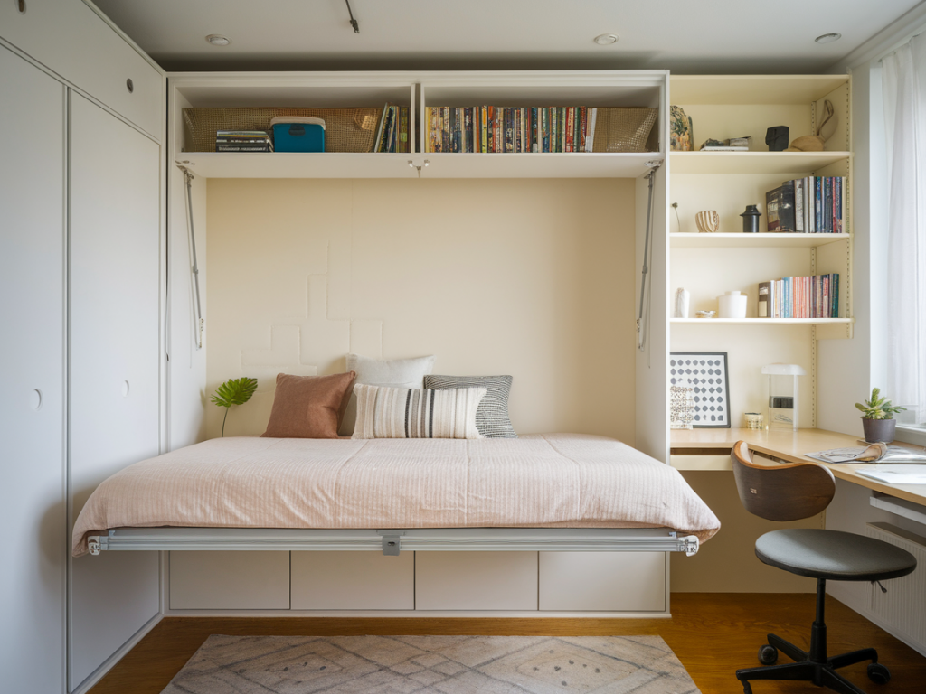Comment intégrer un lit escamotable dans un studio de 12 m² sans perdre de rangement ni de style